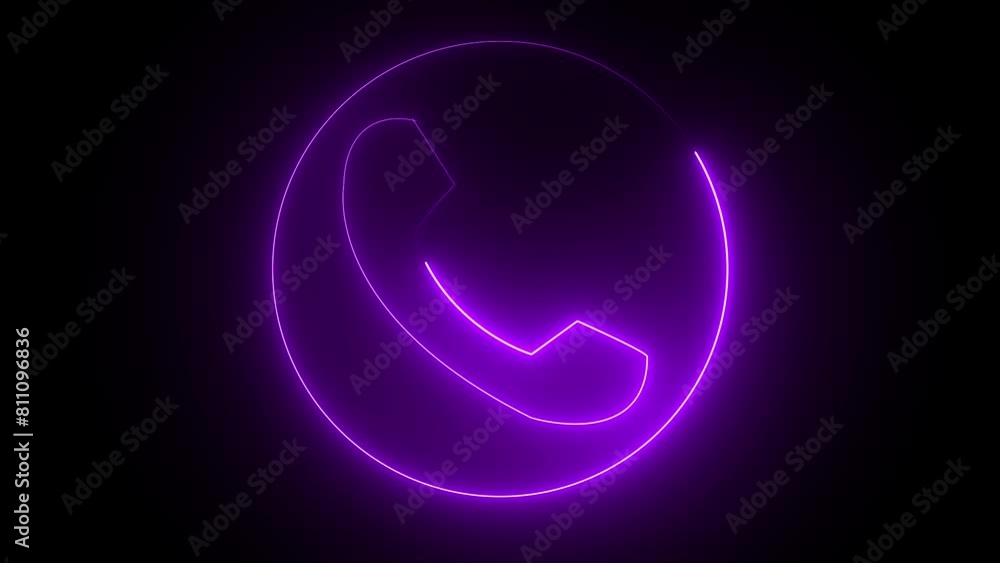 call icon animation. call concept on mobile phone screen animation . Glowing call icon isolated on black background. call icon animation. call concept on mobile phone screen animation . Glowing call icon isolated on black background.
