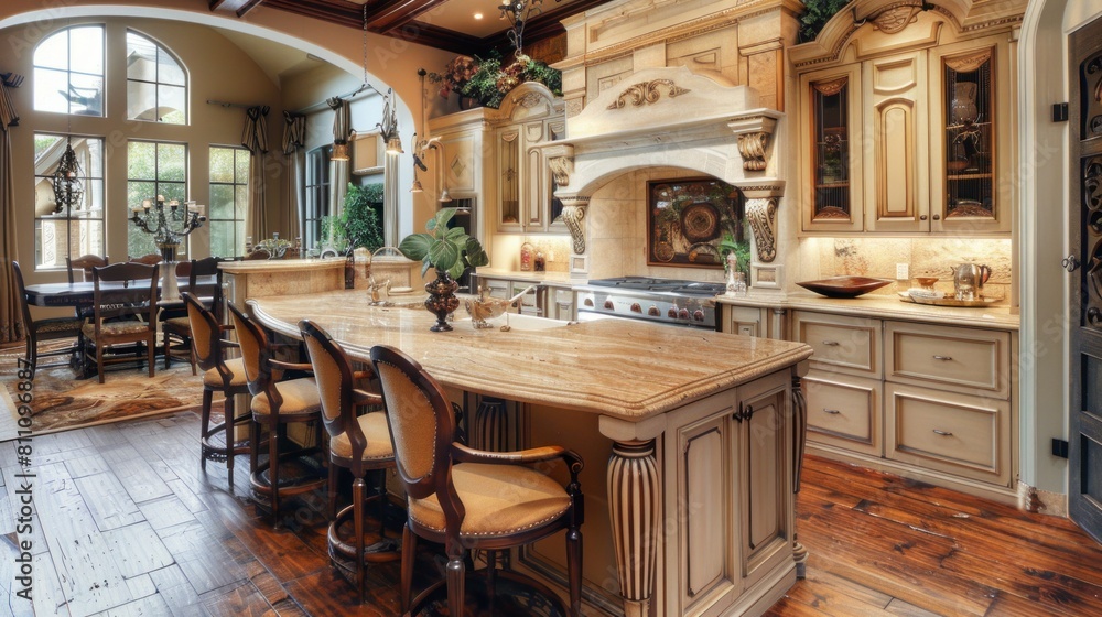 beautiful kitchen of a luxury and clean mansion in high resolution and high quality HD