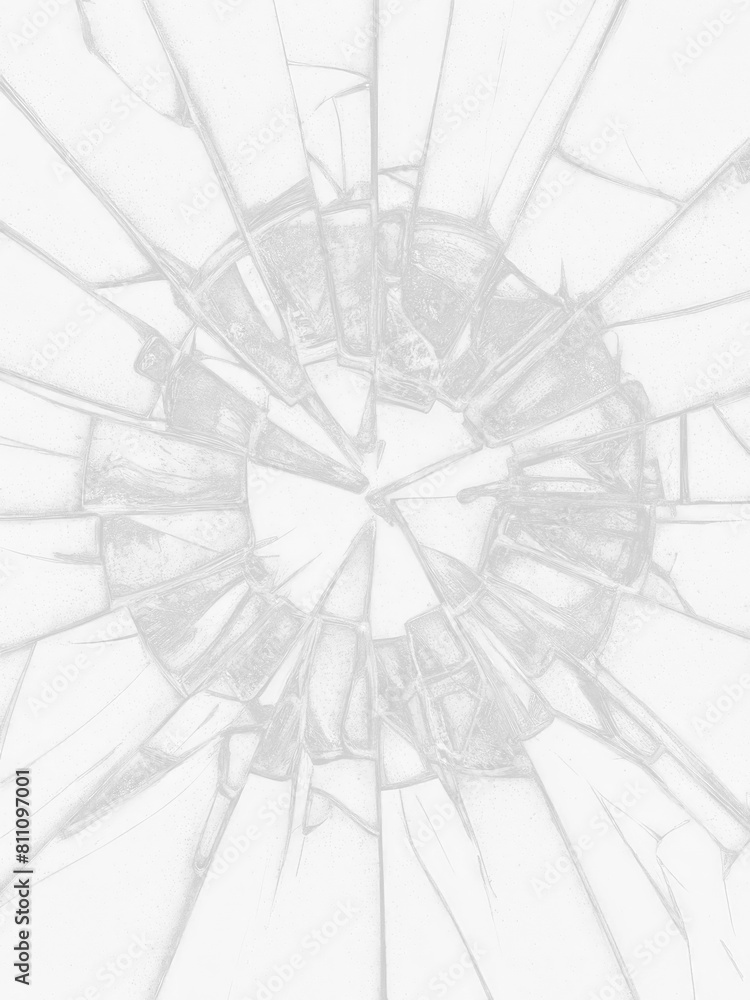 Shattering glass texture background - transparent background PNG. Isolated broken glass. 