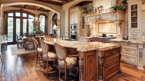 Beautiful kitchen of a luxury and clean mansion in high resolution and high quality. kitchen concept