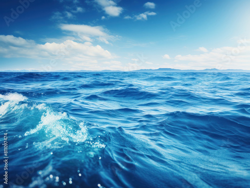 ocean water waves  blue clear water  minimalistic background  close-up