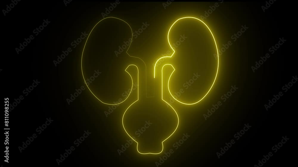 Glowing Human kidney icon. Neon kidney icon. Urinary system part symbol. Medicine icons. Glowing Human kidney icon. Neon kidney icon. Urinary system part symbol. Medicine icons.