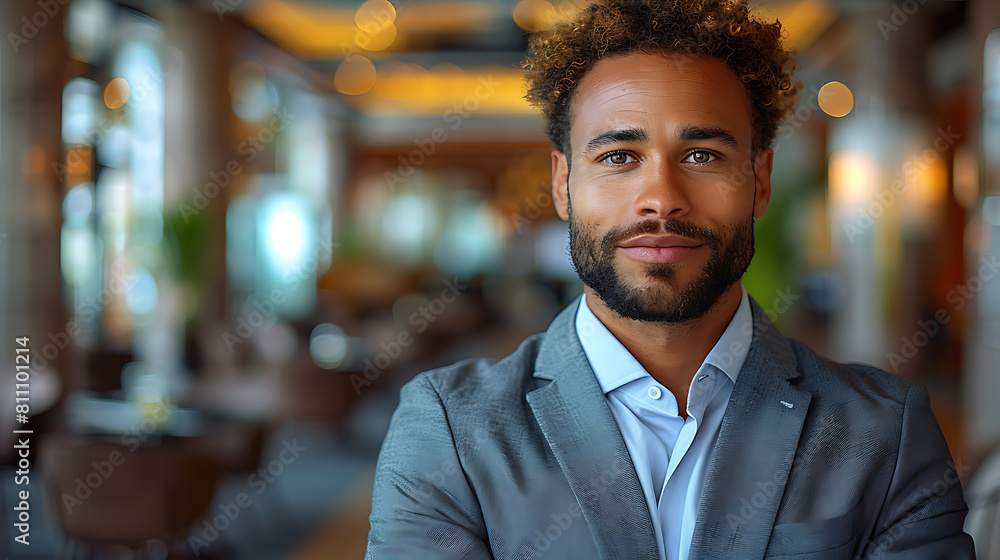 Fototapeta premium the man stands and looks at the camera
