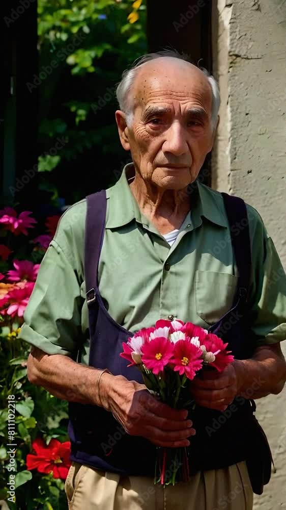 retired man selling flowers retired man selling flowers