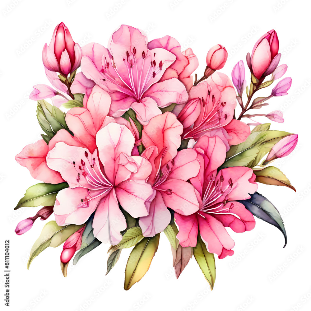 Obraz premium The natural beauty of azalea flowers on a transparent background