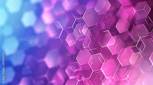 Geometric Hexagonal Shapes in Purple and Blue Background photo