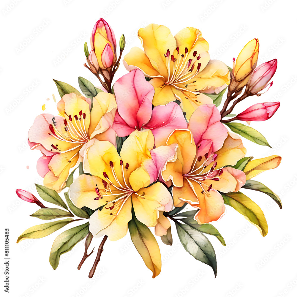 The natural beauty of azalea flowers on a transparent background The natural beauty of azalea flowers on a transparent background
