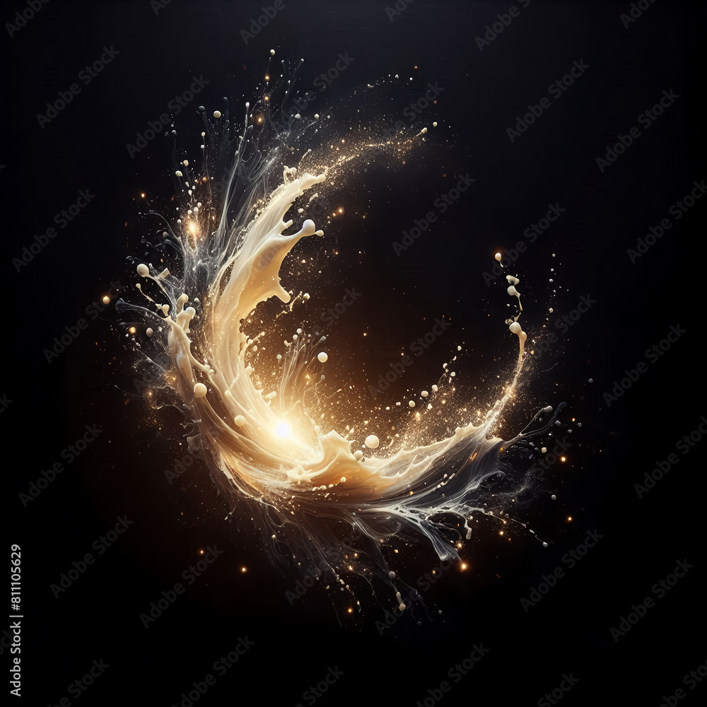Obraz premium Light Splash, Cut Out, Dark Background