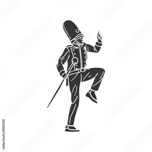 Marching Band Icon Silhouette Illustration. Director Vector Graphic Pictogram Symbol Clip Art. Doodle Sketch Black Sign.