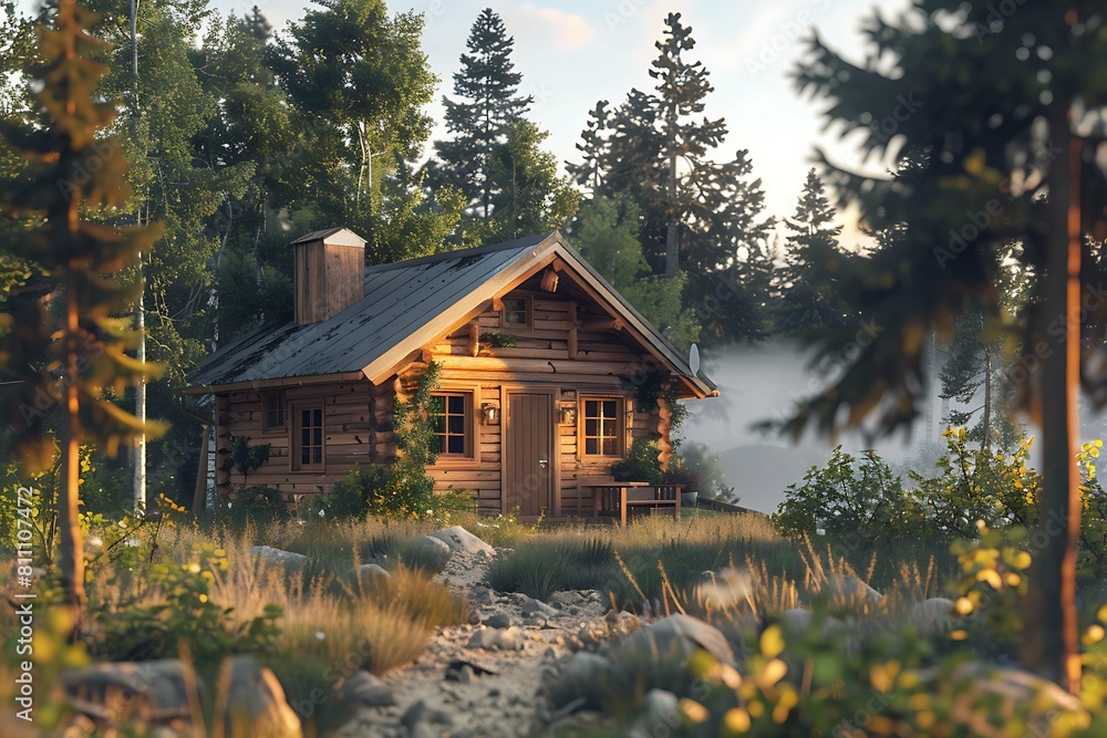 Charming image capturing the essence of a quaint small house Charming image capturing the essence of a quaint small house