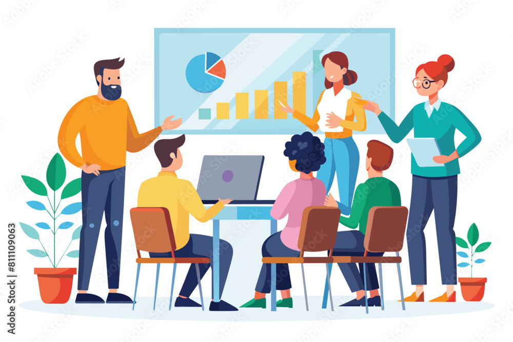Business chatting around a table. Ai generated Business chatting around a table. Ai generated