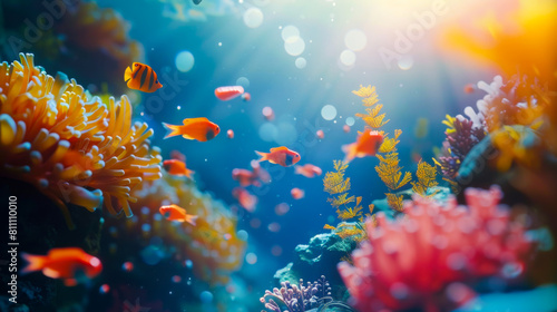 Imaginative Background of a Tropical Underwater World 