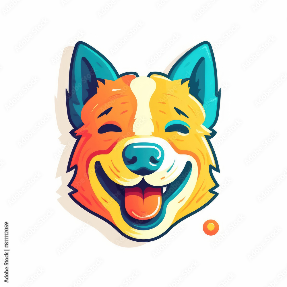 A close-up view of a dogs head with a joyful smile on its face, showcasing happiness and contentment A close-up view of a dogs head with a joyful smile on its face, showcasing happiness and contentment
