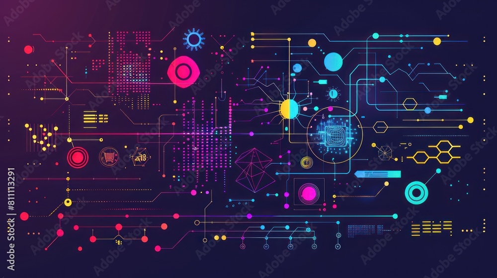 Abstract Digital Technology Blue Orange Purple Green Shiny Blurry Focus 3d Bend Space Binary Digital AI generated Abstract Digital Technology Blue Orange Purple Green Shiny Blurry Focus 3d Bend Space Binary Digital AI generated