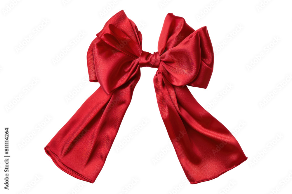 Red bow isolated on transparent background