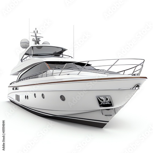 Yacht on white background. Summer vacation concept. 3d render 