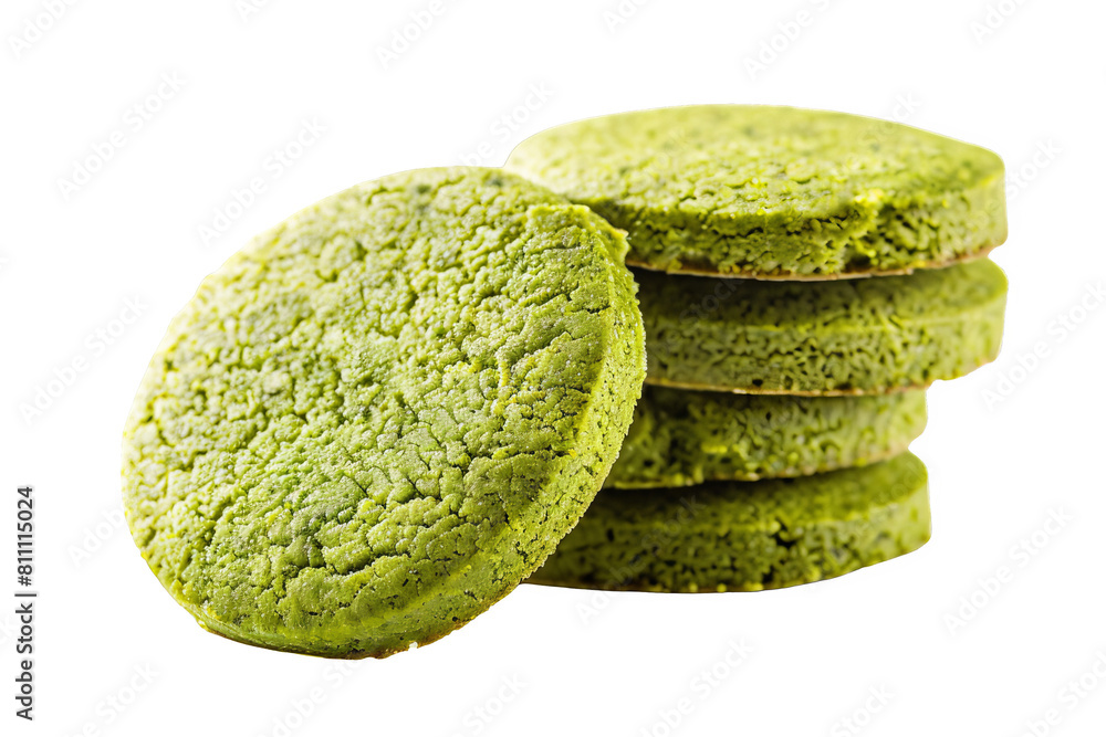 Matcha biscuit cut out transparent isolated on white background PNG file Matcha biscuit cut out transparent isolated on white background PNG file