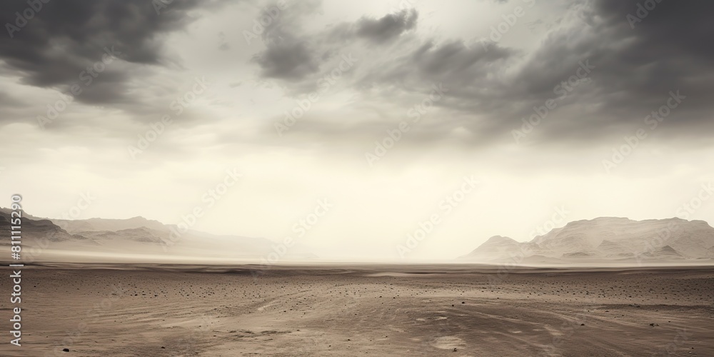 Obraz premium Desert dunes landscape background. Storm dark clouds mystic weather adventure travel nature outdoor scene view