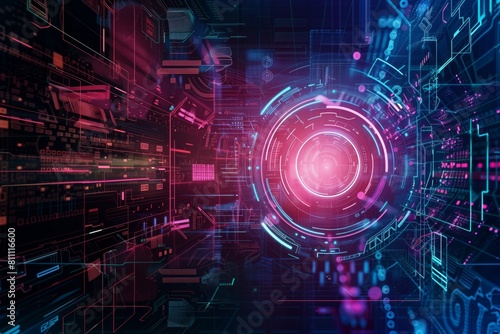 Digital abstractions for futuristic and technological wallpaper