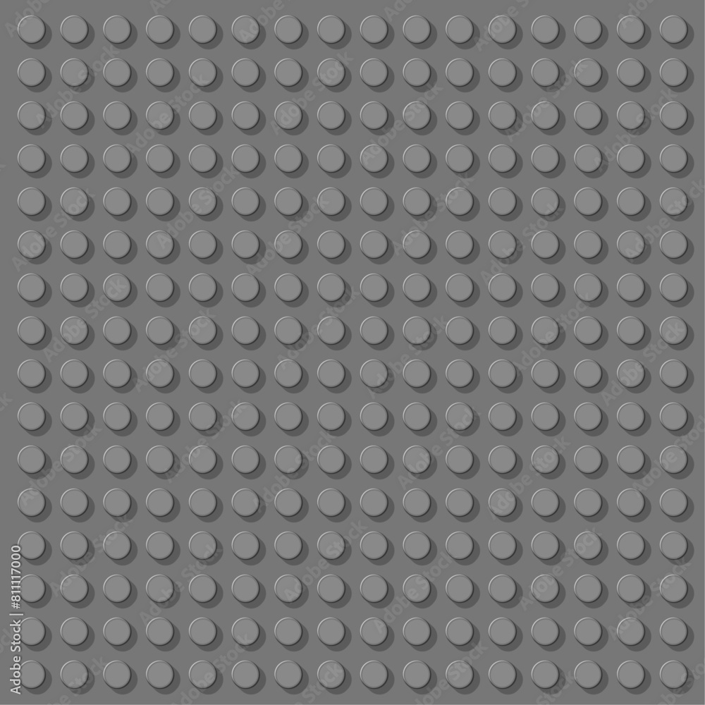 Grey Plastic Baseplate with Circular Studs Vector, Square Template Perfect for Backgrounds, Textures, and Building Block Design Projects Grey Plastic Baseplate with Circular Studs Vector, Square Template Perfect for Backgrounds, Textures, and Building Block Design Projects