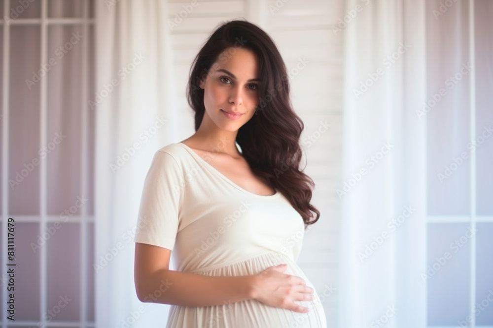 Beautiful pregnant mother, enjoying her moment of pregnancy. Health plan during pregnancy Beautiful pregnant mother, enjoying her moment of pregnancy. Health plan during pregnancy