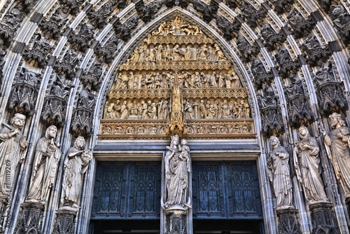 Cathedral door portal in Cologne, Germany