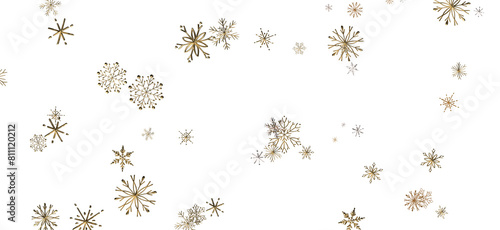 Wallpaper Mural Snowflakes and bokeh lights on the blue Merry Christmas background. 3D render Torontodigital.ca