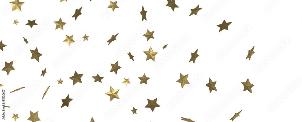 Fototapeta premium Gilded Wonder: Explore the Magic of a 3D Gold Stars Rain