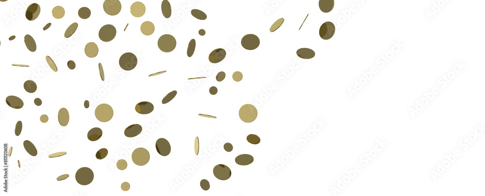 Golden Rainfall: Astonishing 3D Illustration of Golden Confetti Shower Golden Rainfall: Astonishing 3D Illustration of Golden Confetti Shower