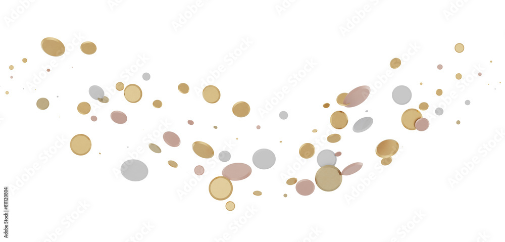 Sprinkle of Success: Spectacular 3D Illustration Showcasing Cascading gold Confetti Sprinkle of Success: Spectacular 3D Illustration Showcasing Cascading gold Confetti