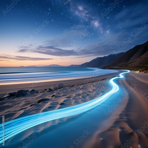 Photographie de plage de nuit   clair   par le courant d   air color  