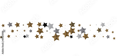 A Shower of Celestial Beauty: 3D Gold Stars Rain Illustration Bedazzles