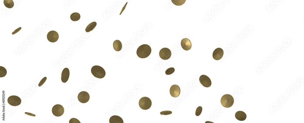 Golden Rainfall: Astonishing 3D Illustration of Golden Confetti Shower Golden Rainfall: Astonishing 3D Illustration of Golden Confetti Shower