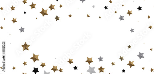 A Shower of Celestial Beauty: 3D Gold Stars Rain Illustration Bedazzles © vegefox.com