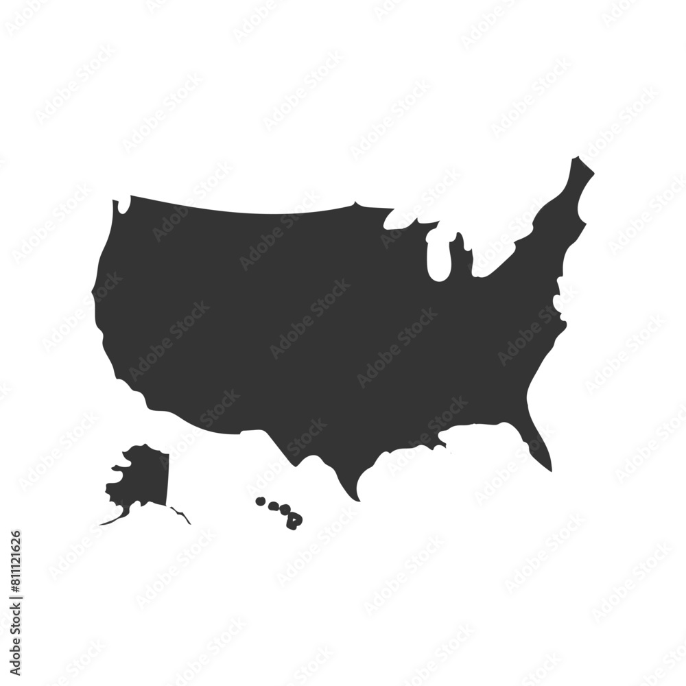 USA Map Icon Silhouette Illustration. United StatesVector Graphic Pictogram Symbol Clip Art. Doodle Sketch Black Sign. USA Map Icon Silhouette Illustration. United StatesVector Graphic Pictogram Symbol Clip Art. Doodle Sketch Black Sign.