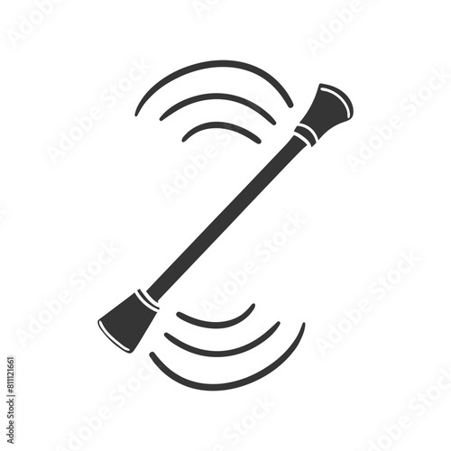 Majorette Rod Icon Silhouette Illustration. Cheers Vector Graphic Pictogram Symbol Clip Art. Doodle Sketch Black Sign.