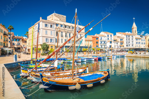 Town of Sanary sur Mer colorful waterfront view photo