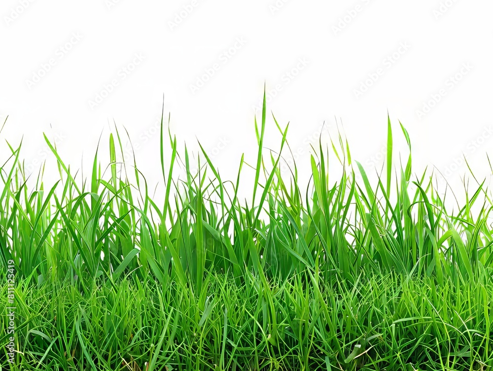 Fototapeta premium Green grass on a white background.