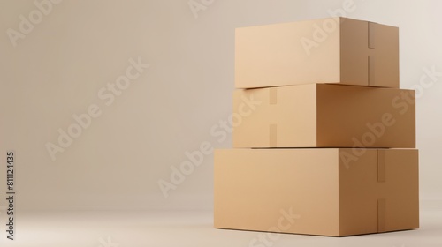 A stack of cardboard boxes in a minimal style © CaptainMCity