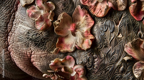 BaroqueInspired Hippo Shell A Captivating Fusion of Nature and Generative ai photo