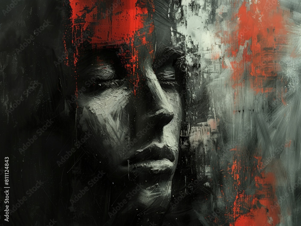 Dark and modern horror noir abstract art, perfect for contemporary projects.