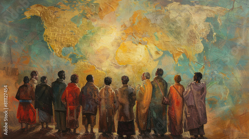 Disciples Embracing Earth's Horizon, Pentecost a Christian holiday, the descent of the Holy Spirit.