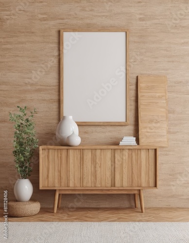 Minimalist Mockup Frame in Modern Apartment