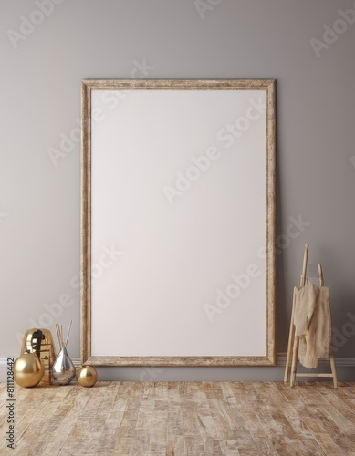 Minimalist Mockup Frame in Modern Apartment