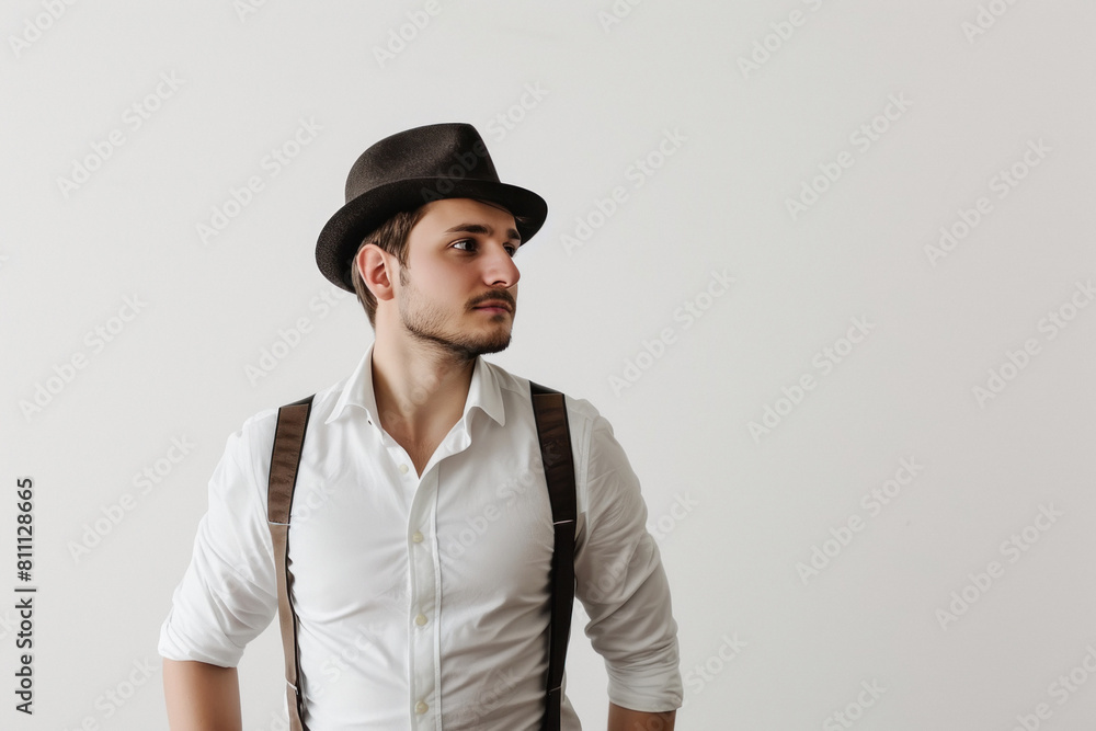 young handsome man standing on white background young handsome man standing on white background