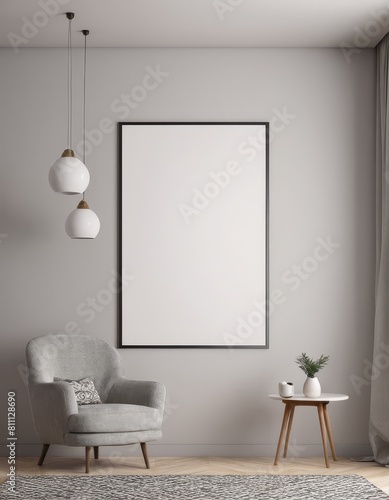 Minimalist Mockup Frame in Modern Apartment