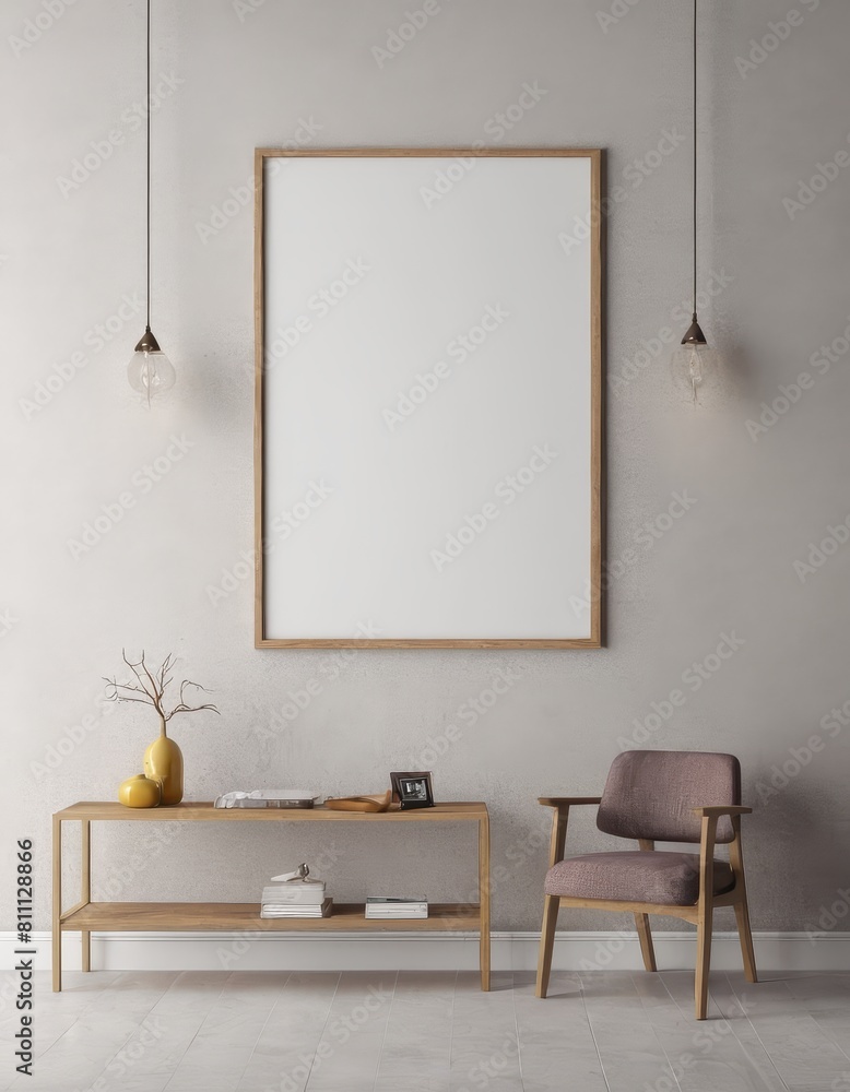 Minimalist Mockup Frame in Modern Apartment Minimalist Mockup Frame in Modern Apartment