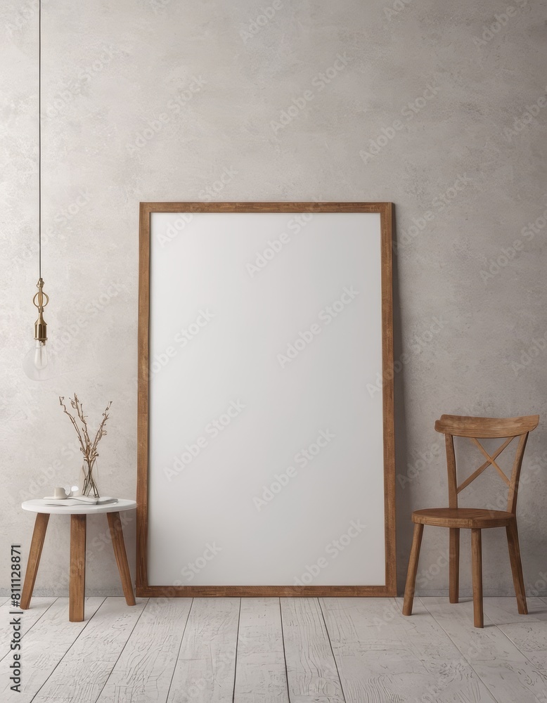 Minimalist Mockup Frame in Modern Apartment Minimalist Mockup Frame in Modern Apartment