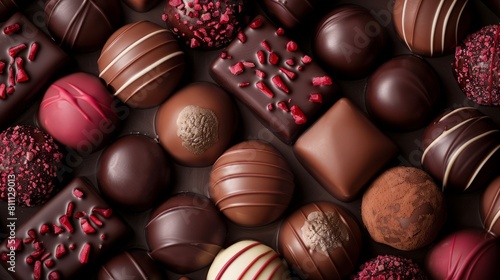 Decadent chocolate truffles and bonbons  showcasing the indulgent delights of World Chocolate Day