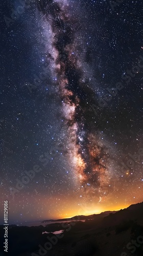 Breathtaking Cosmic Landscape Under Glittering Milky Way Galaxy